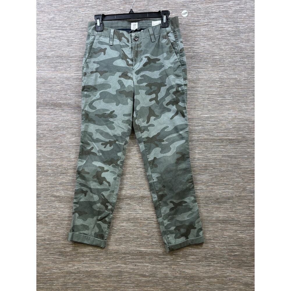 Gap Girlfriend Chino Pants Womens Size 2 Camouflage Mid Rise Cropped Stretch
